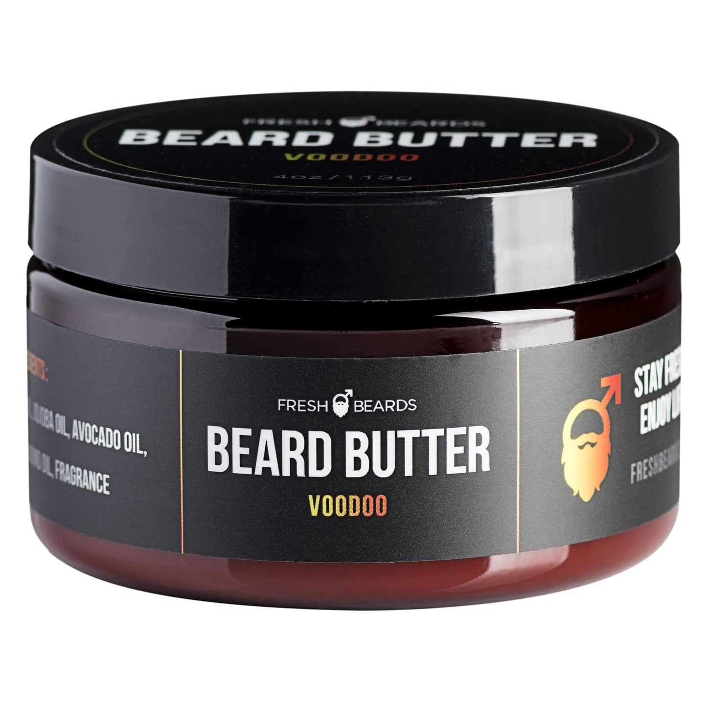 Fresh Beards Voodoo Beard Butter - Citrus Eucalyptus and Jasmine Fragrance - Scented Mens Beard and Mustache Conditioner - Soothing Anti-Itch Moisturizer & Softener for Healthy Beard Growth