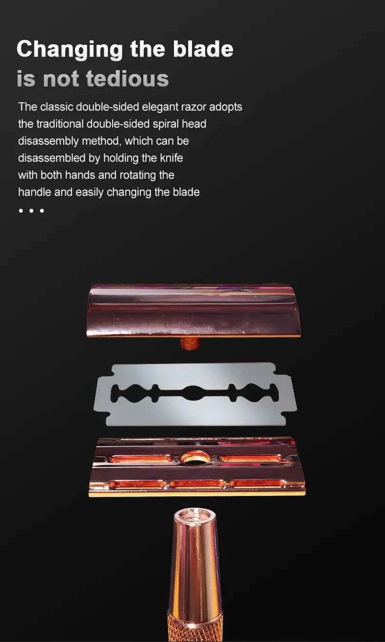 Double Edge Safety Razor with Long Handle for Men