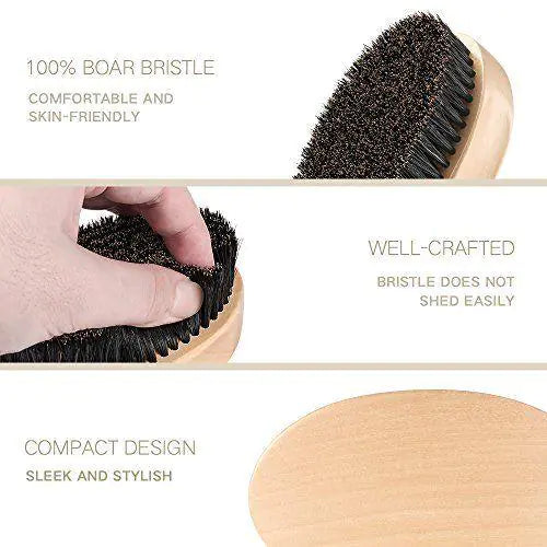 Natural Boar Bristle Beard Brush for Grooming